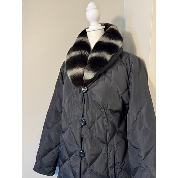 Belle Fare Kleve Puffer Coat Rabbit Fur Goose Down Stadium Coat Size S - Picture 3 of 13
